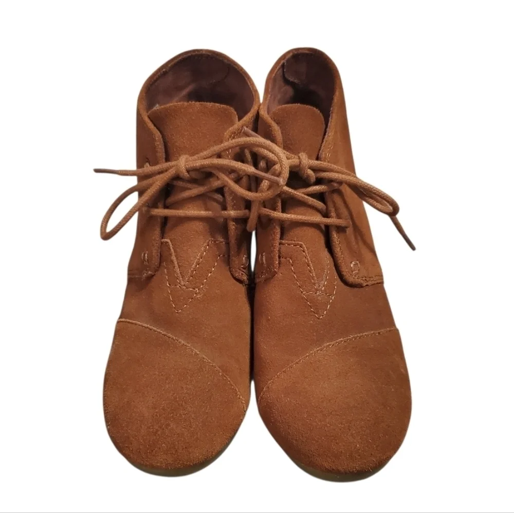 Toms Women's Suede Desert Wedge Booties Fall/Winter W 6